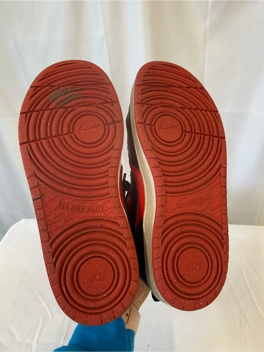 Nike 6Y court borough mid to big kids, shoes, university red white black